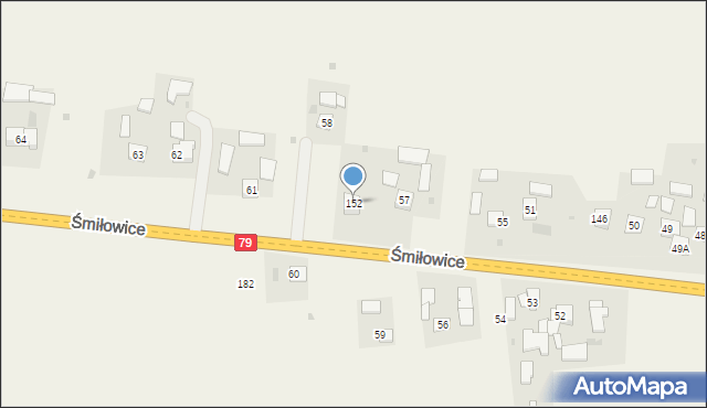 Śmiłowice, Śmiłowice, 152, mapa Śmiłowice