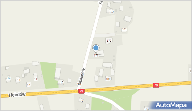 Śmiłowice, Śmiłowice, 173, mapa Śmiłowice