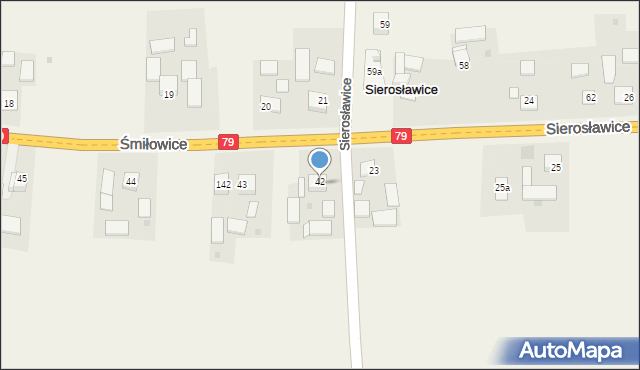 Śmiłowice, Śmiłowice, 42, mapa Śmiłowice
