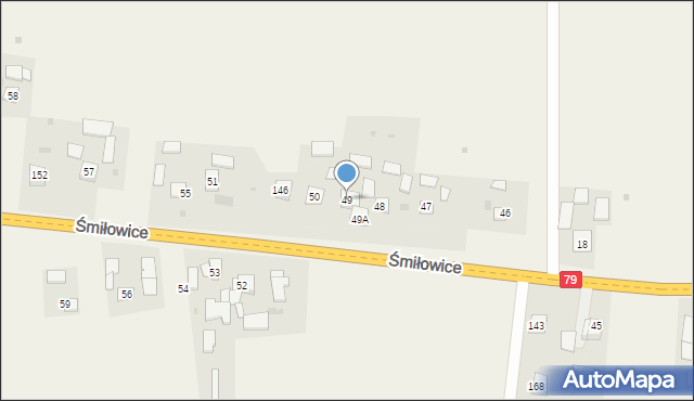 Śmiłowice, Śmiłowice, 49, mapa Śmiłowice