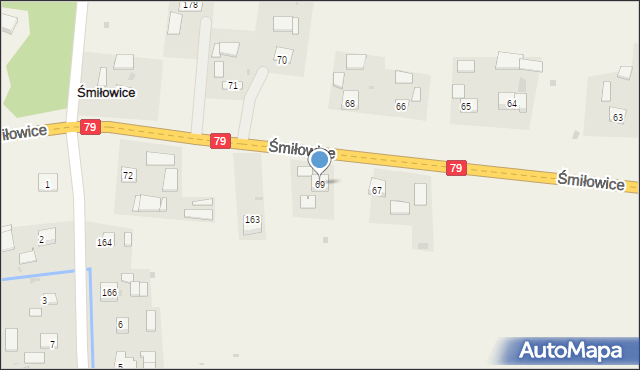 Śmiłowice, Śmiłowice, 69, mapa Śmiłowice