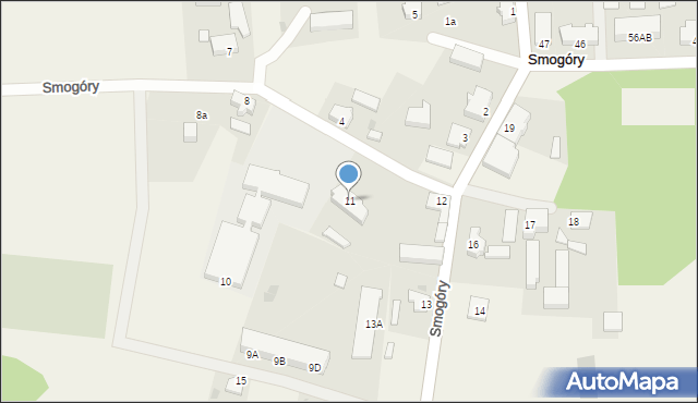 Smogóry, Smogóry, 11, mapa Smogóry