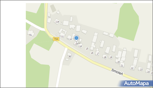 Smoleń, Smoleń, 13, mapa Smoleń