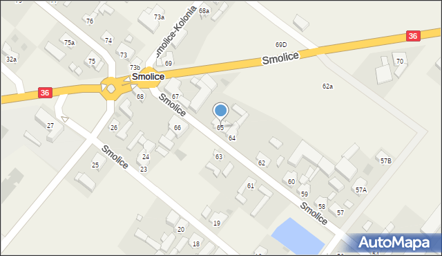 Smolice, Smolice, 65, mapa Smolice