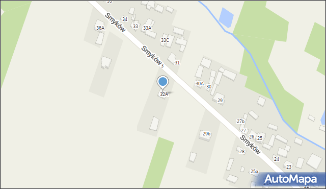 Smyków, Smyków, 32A, mapa Smyków
