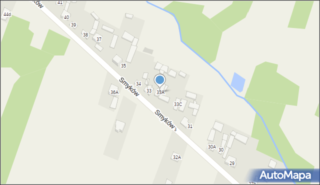 Smyków, Smyków, 33A, mapa Smyków