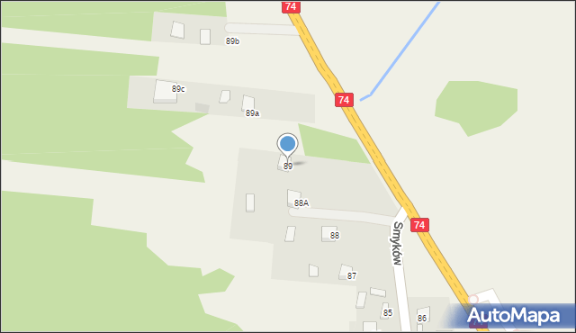Smyków, Smyków, 89, mapa Smyków