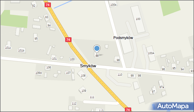 Smyków, Smyków, 99, mapa Smyków