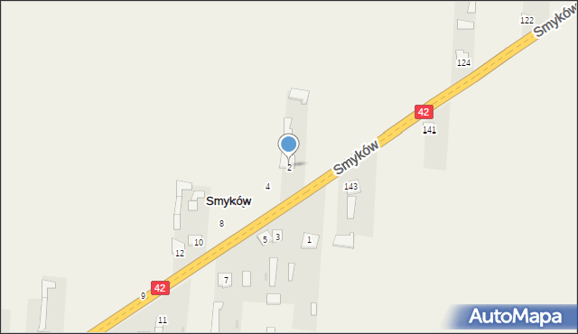 Smyków, Smyków, 2, mapa Smyków