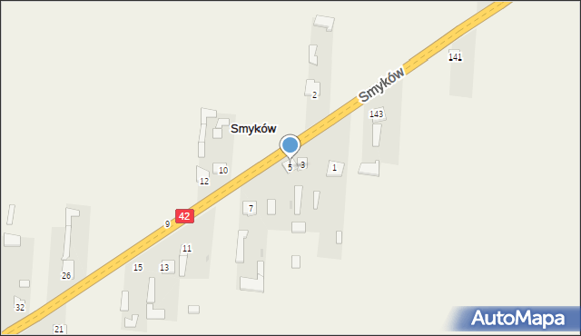 Smyków, Smyków, 5, mapa Smyków