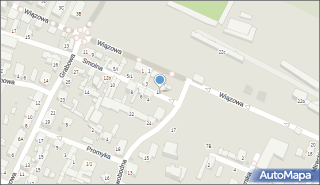 Sosnowiec, Smolna, 1/I, mapa Sosnowca