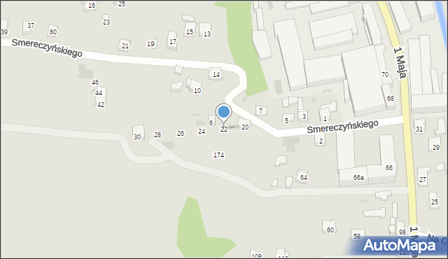 Sułkowice, Smereczyńskiego, 22, mapa Sułkowice