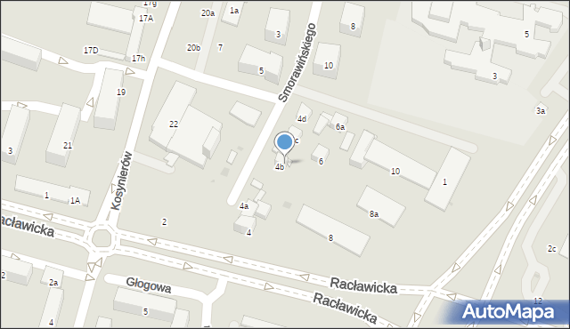 Świdnik, Smorawińskiego Mieczysława, gen., 4b, mapa Świdnika