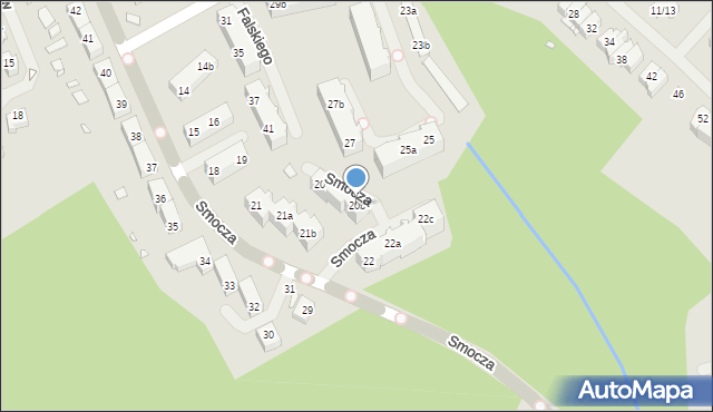 Szczecin, Smocza, 20b, mapa Szczecina