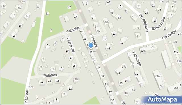 Szczecin, Smocza, 42, mapa Szczecina