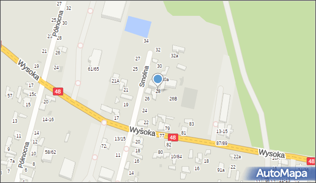 Tomaszów Mazowiecki, Smolna, 28, mapa Tomaszów Mazowiecki