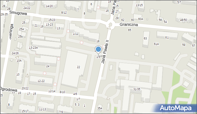 Tomaszów Mazowiecki, Smugowa, 1/3, mapa Tomaszów Mazowiecki