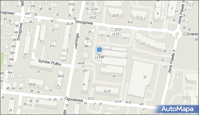Tomaszów Mazowiecki, Smugowa, 13-23A, mapa Tomaszów Mazowiecki