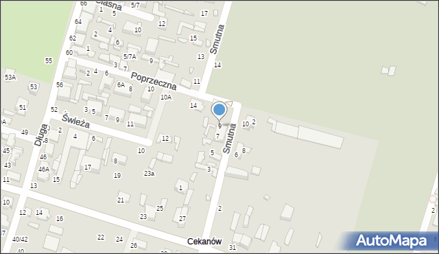 Tomaszów Mazowiecki, Smutna, 9, mapa Tomaszów Mazowiecki