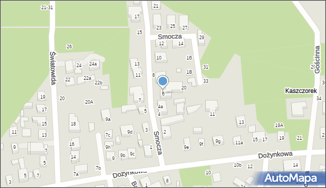 Toruń, Smocza, 6, mapa Torunia