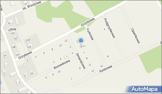 Uście, Smardzowa, 3, mapa Uście