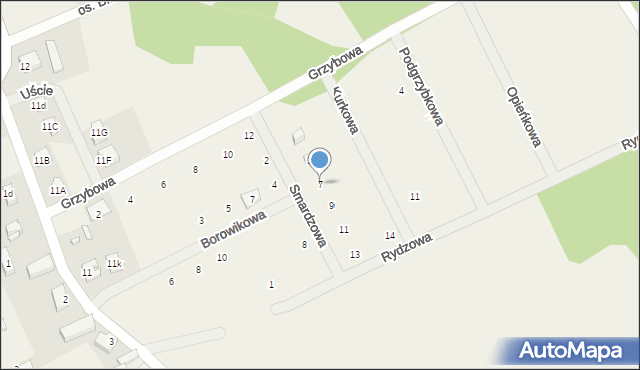 Uście, Smardzowa, 7, mapa Uście