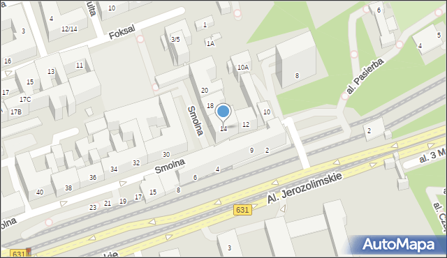 Warszawa, Smolna, 14, mapa Warszawy