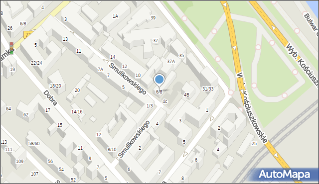 Warszawa, Smulikowskiego Juliana, 6/8, mapa Warszawy