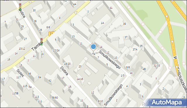 Warszawa, Smulikowskiego Juliana, 7A, mapa Warszawy
