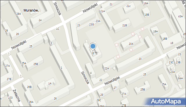 Warszawa, Smocza, 6, mapa Warszawy