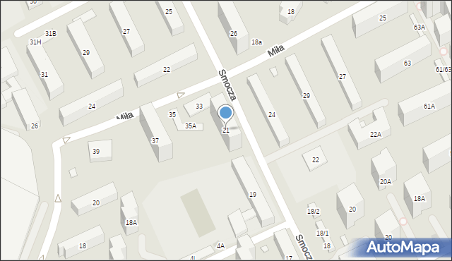 Warszawa, Smocza, 21, mapa Warszawy