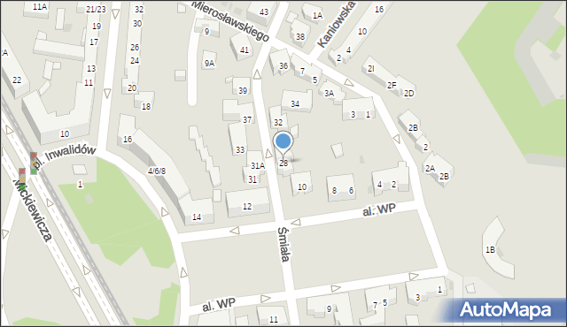 Warszawa, Śmiała, 28, mapa Warszawy