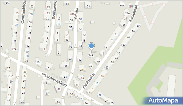 Warszawa, Śmiała, 44B, mapa Warszawy