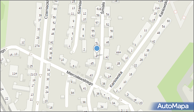 Warszawa, Śmiała, 47, mapa Warszawy