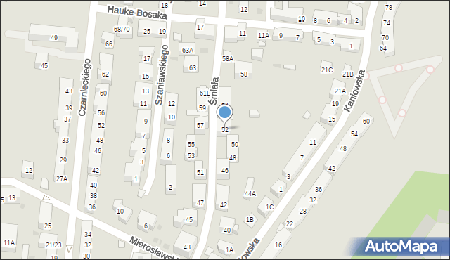 Warszawa, Śmiała, 52, mapa Warszawy