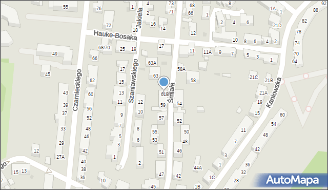 Warszawa, Śmiała, 61B, mapa Warszawy