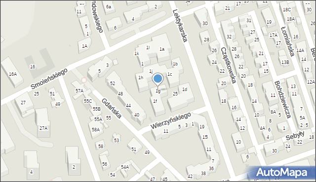 Warszawa, Smoleńskiego Władysława, 1g, mapa Warszawy