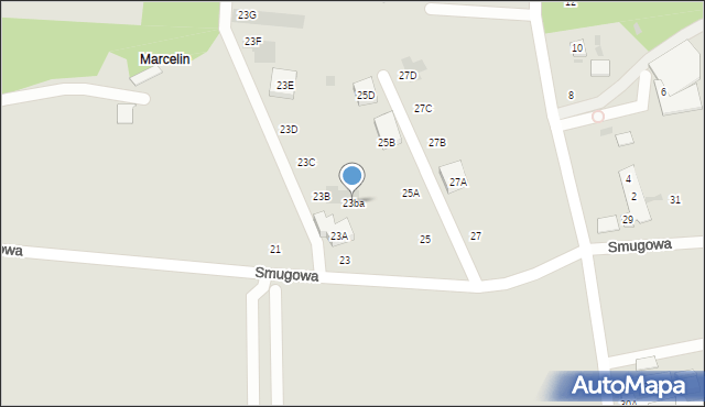 Warszawa, Smugowa, 23ba, mapa Warszawy