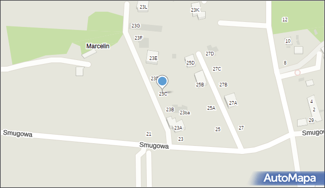 Warszawa, Smugowa, 23C, mapa Warszawy