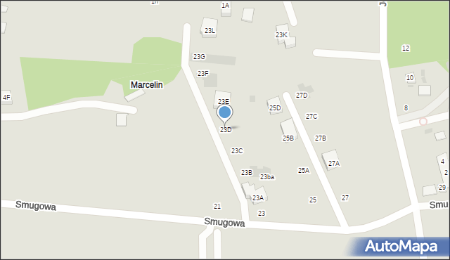 Warszawa, Smugowa, 23D, mapa Warszawy