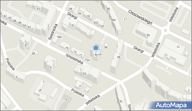 Warszawa, Smoleńska, 70, mapa Warszawy