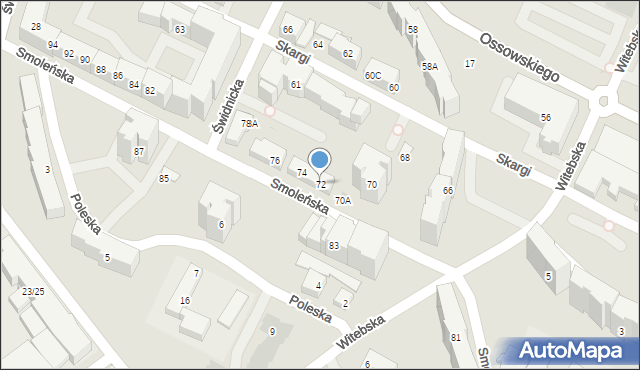 Warszawa, Smoleńska, 72, mapa Warszawy