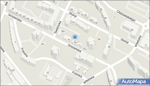 Warszawa, Smoleńska, 74, mapa Warszawy