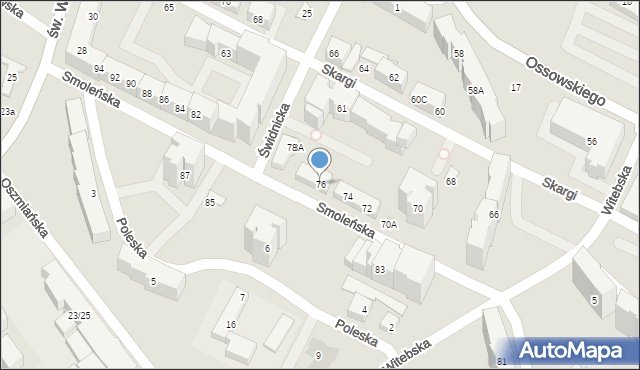 Warszawa, Smoleńska, 76, mapa Warszawy
