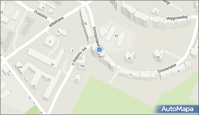 Warszawa, Smoleńska, 79, mapa Warszawy