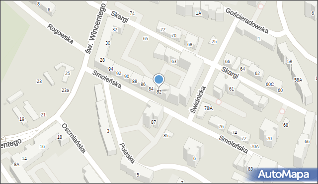 Warszawa, Smoleńska, 82, mapa Warszawy