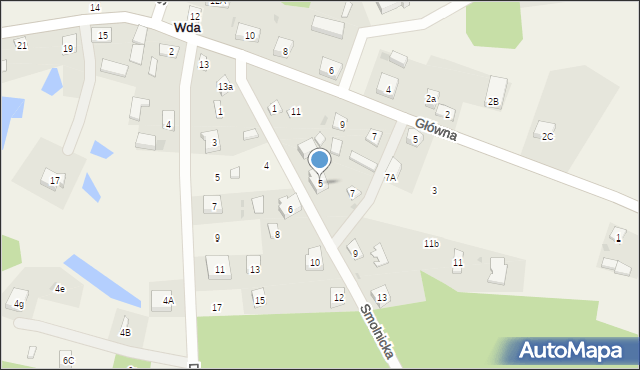 Wda, Smolnicka, 5, mapa Wda