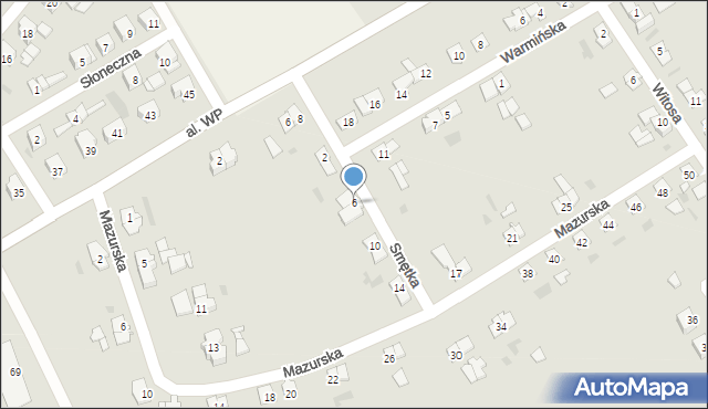 Węgorzewo, Smętka, 6, mapa Węgorzewo