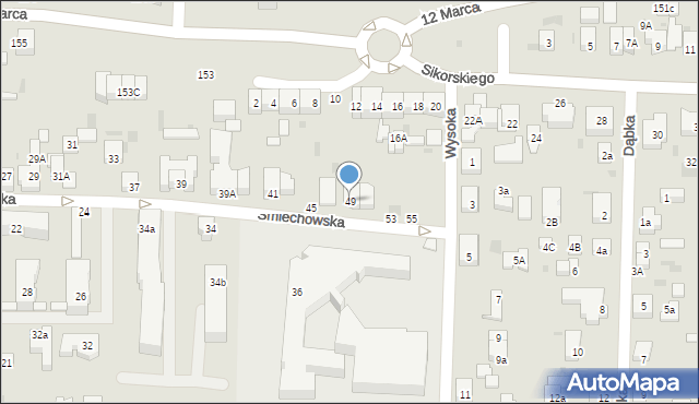 Wejherowo, Śmiechowska, 49, mapa Wejherowo