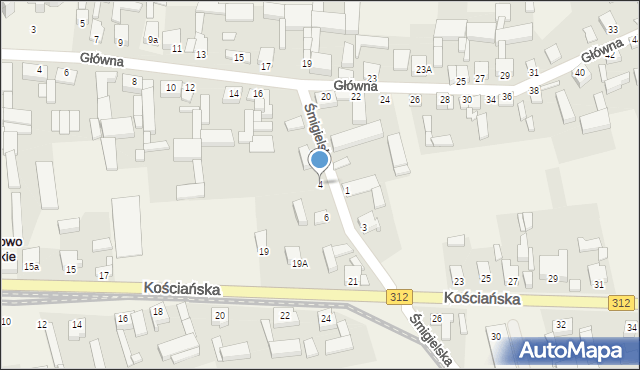 Wilkowo Polskie, Śmigielska, 4, mapa Wilkowo Polskie